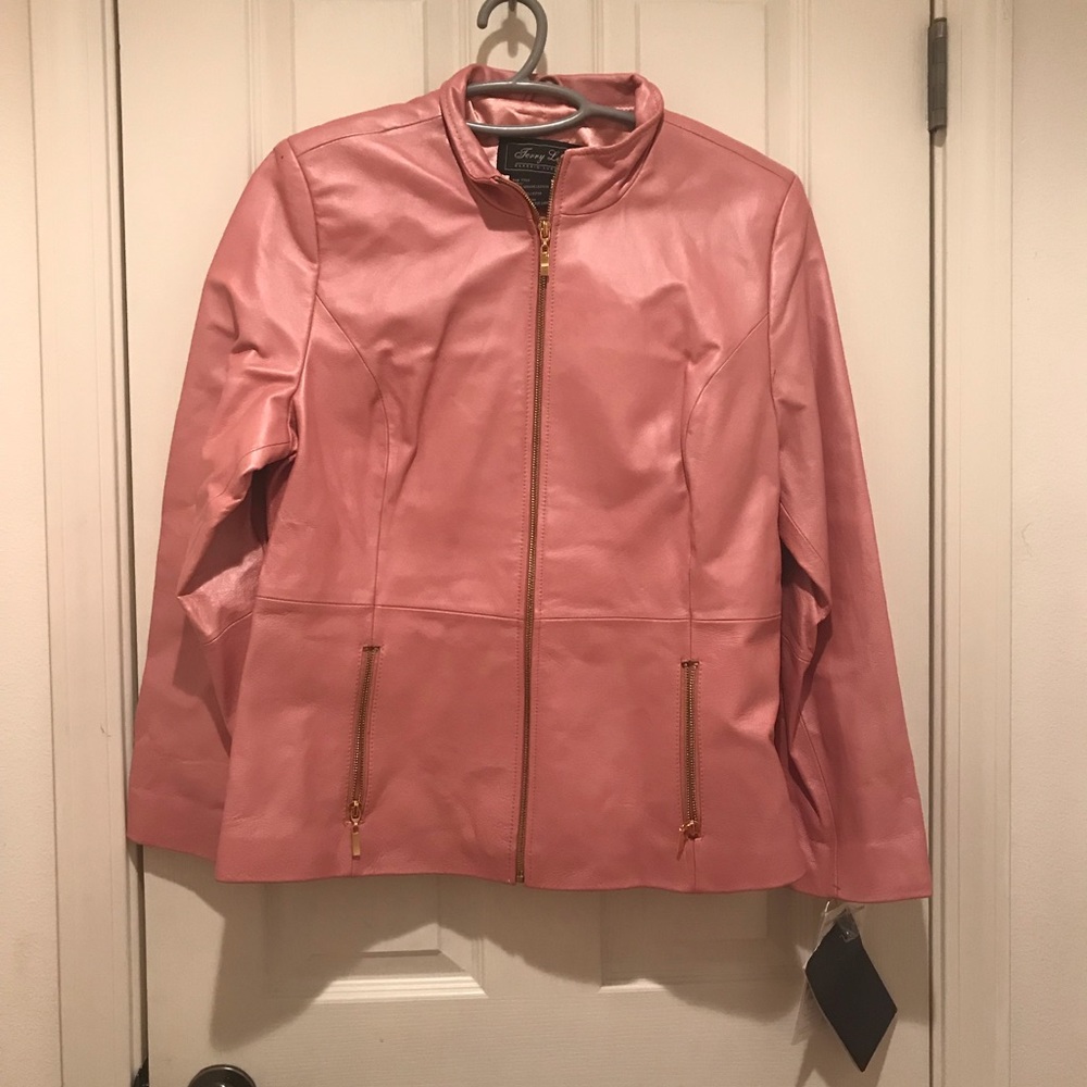 Genuine Leather jacket pink color